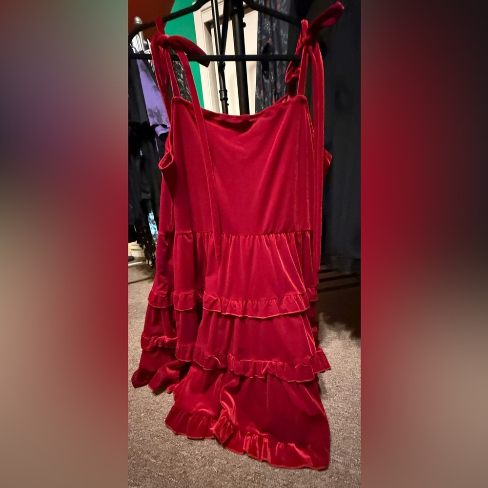 Red Velvet Dress - Picture 2 of 2